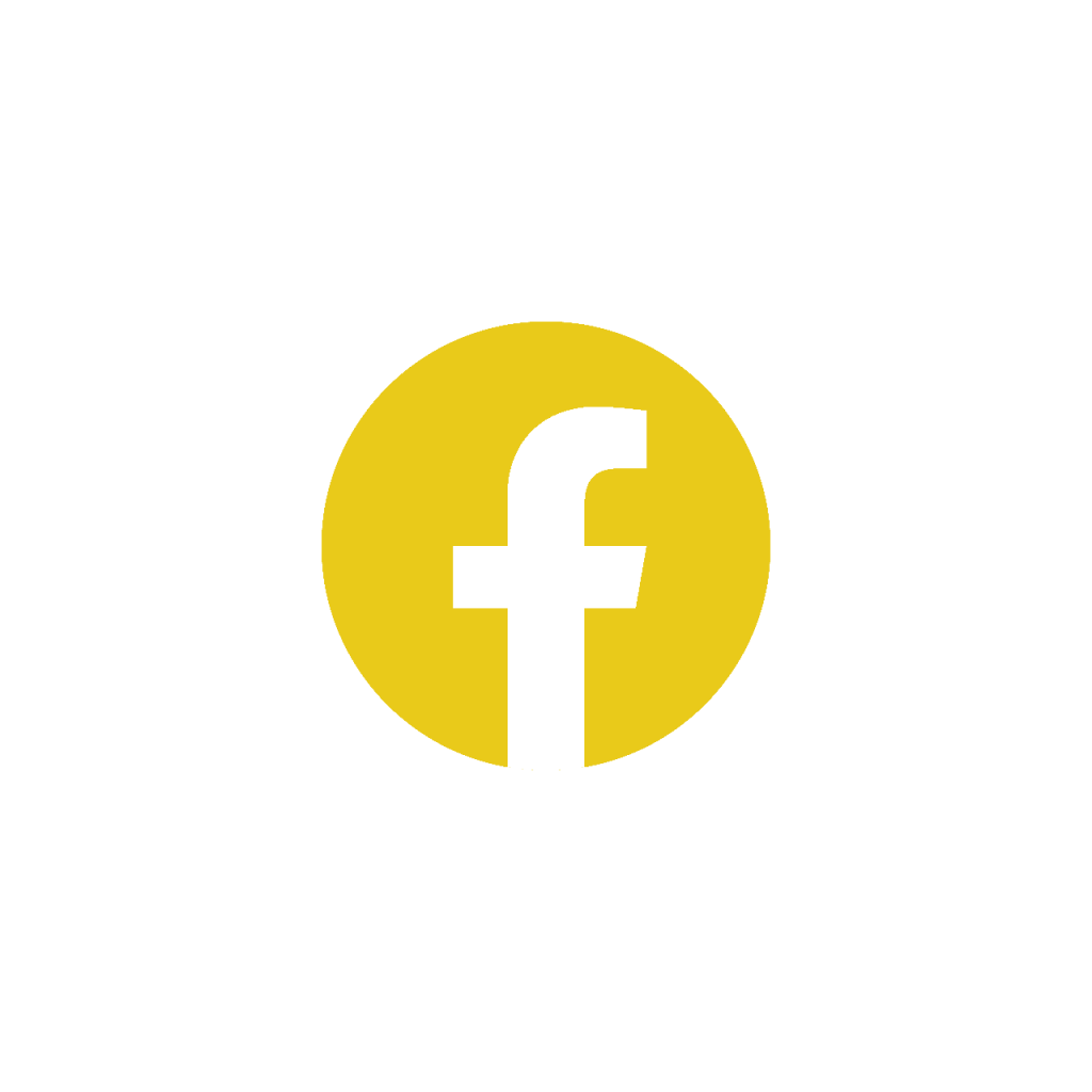 The facebook logo in yellow.